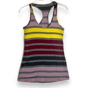 Lululemon Cool Racerback‎ Triplet Twin Stripe Mauvelous Heathered Slate Size 8